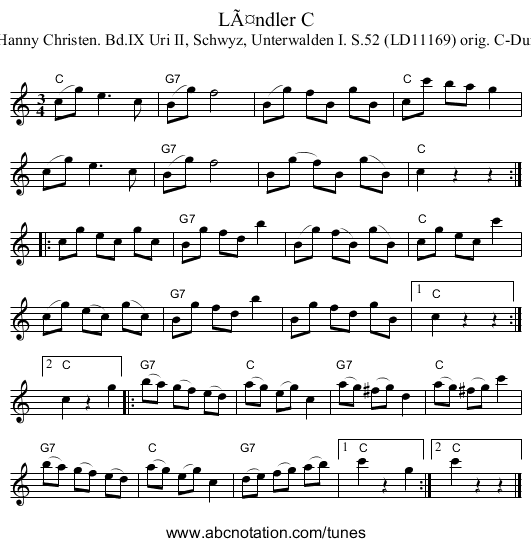 LÃ¤ndler C - staff notation