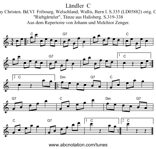 Ländler C - staff notation