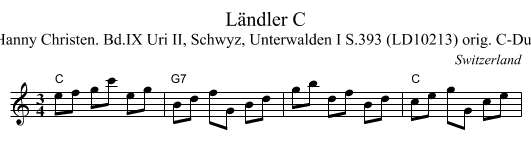 L&auml;ndler C - staff notation