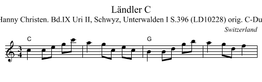 L&auml;ndler C - staff notation