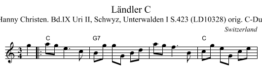 L&auml;ndler C - staff notation