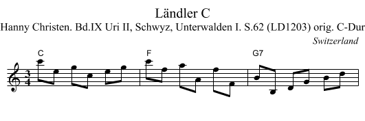 L&auml;ndler C - staff notation