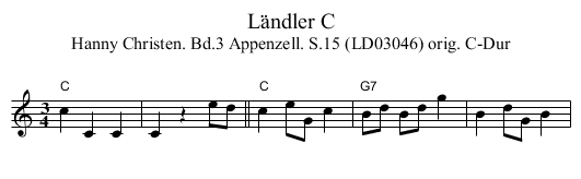 Ländler C - staff notation