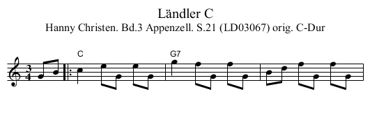 Ländler C - staff notation