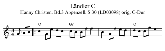 Ländler C - staff notation