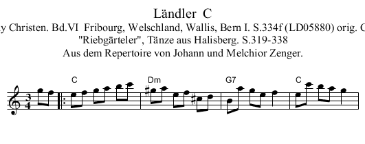 L&auml;ndler  C - staff notation