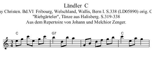 L&auml;ndler  C - staff notation