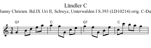 L&auml;ndler C - staff notation