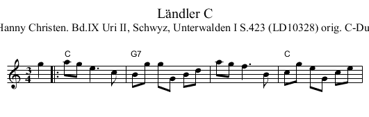 L&auml;ndler C - staff notation