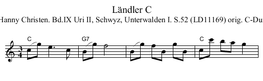 L&auml;ndler C - staff notation