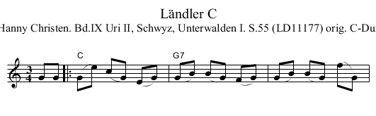 L&auml;ndler C - staff notation