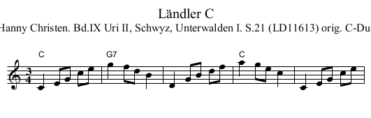 L&auml;ndler C - staff notation