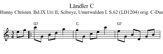 L&auml;ndler C - staff notation
