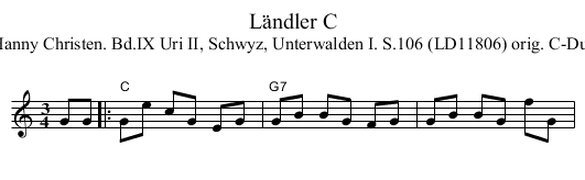 L&auml;ndler C - staff notation