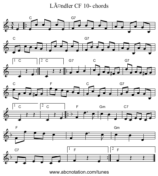LÃ¤ndler CF 10- chords - staff notation