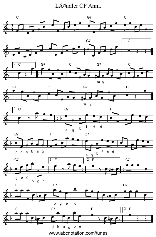 Ländler CF Anm. - staff notation