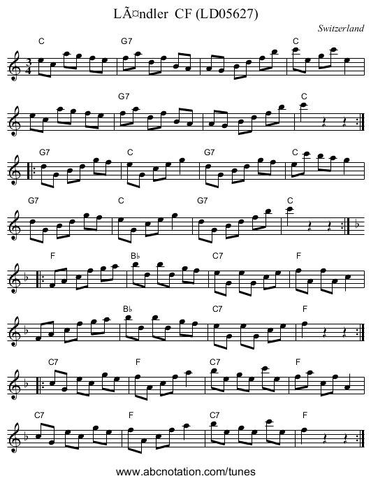 LÃ¤ndler  CF (LD05627) - staff notation