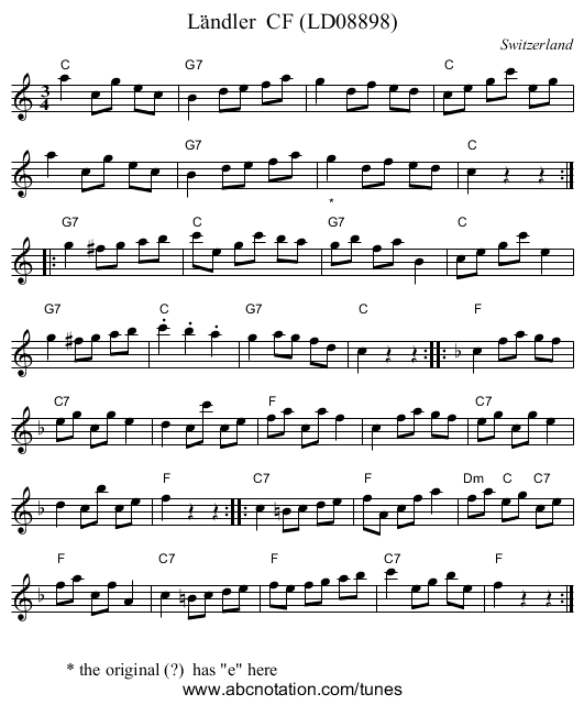 Ländler CF (LD08898) - staff notation