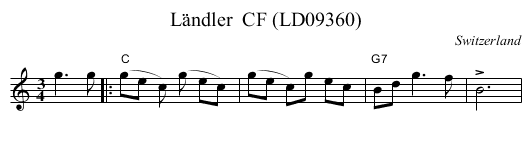 L&auml;ndler  CF (LD09360) - staff notation