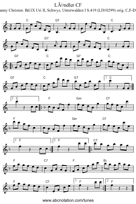 LÃ¤ndler CF - staff notation