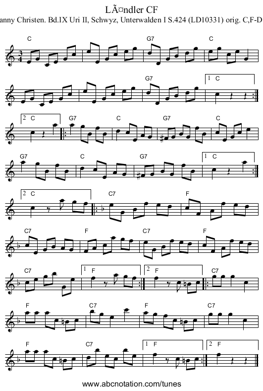 LÃ¤ndler CF - staff notation