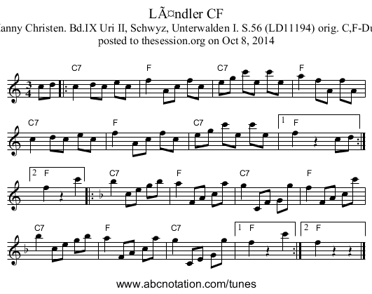 LÃ¤ndler CF - staff notation