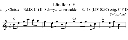 L&auml;ndler CF - staff notation