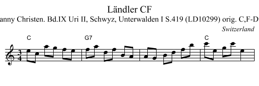L&auml;ndler CF - staff notation