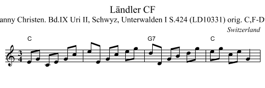 L&auml;ndler CF - staff notation