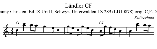 L&auml;ndler CF - staff notation