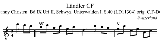 L&auml;ndler CF - staff notation