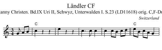 L&auml;ndler CF - staff notation