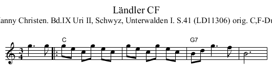 L&auml;ndler CF - staff notation