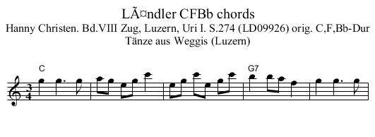 LÃ¤ndler CFBb chords - staff notation