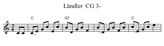 L&auml;ndler  CG 3- - staff notation