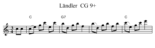 L&auml;ndler  CG 9+ - staff notation