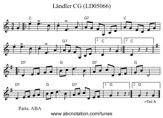 L&auml;ndler CG (LD05066) - staff notation