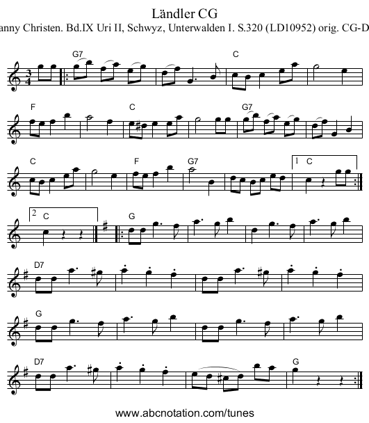 L&auml;ndler CG - staff notation