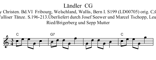 L&auml;ndler  CG - staff notation