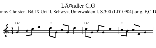 LÃ¤ndler C,G - staff notation