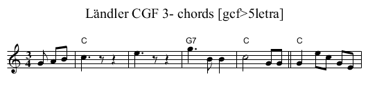 L&auml;ndler CGF 3- chords [gcf>5letra] - staff notation