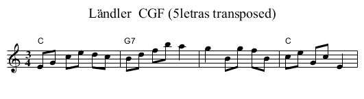 L&auml;ndler  CGF (5letras transposed) - staff notation