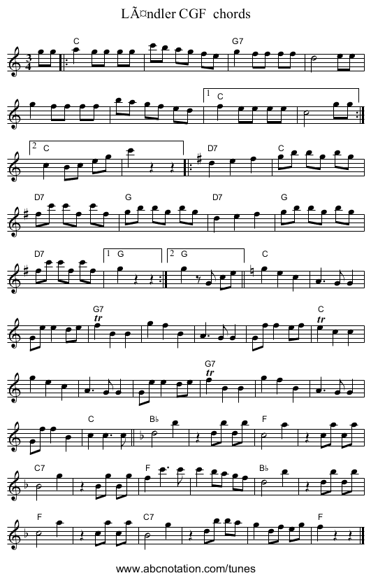 LÃ¤ndler CGF  chords - staff notation