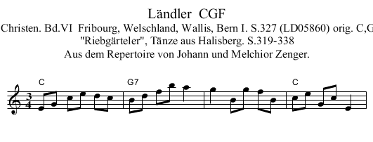 L&auml;ndler  CGF - staff notation
