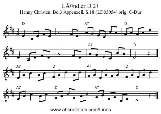 LÃ¤ndler D 2+ - staff notation