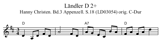 Ländler D 2+ - staff notation