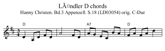 LÃ¤ndler D chords - staff notation