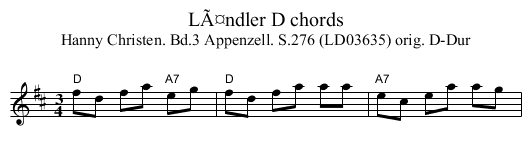 LÃ¤ndler D chords - staff notation