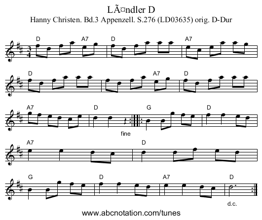 LÃ¤ndler D - staff notation