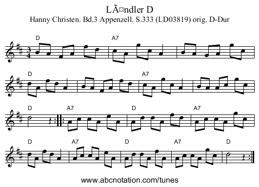 LÃ¤ndler D - staff notation